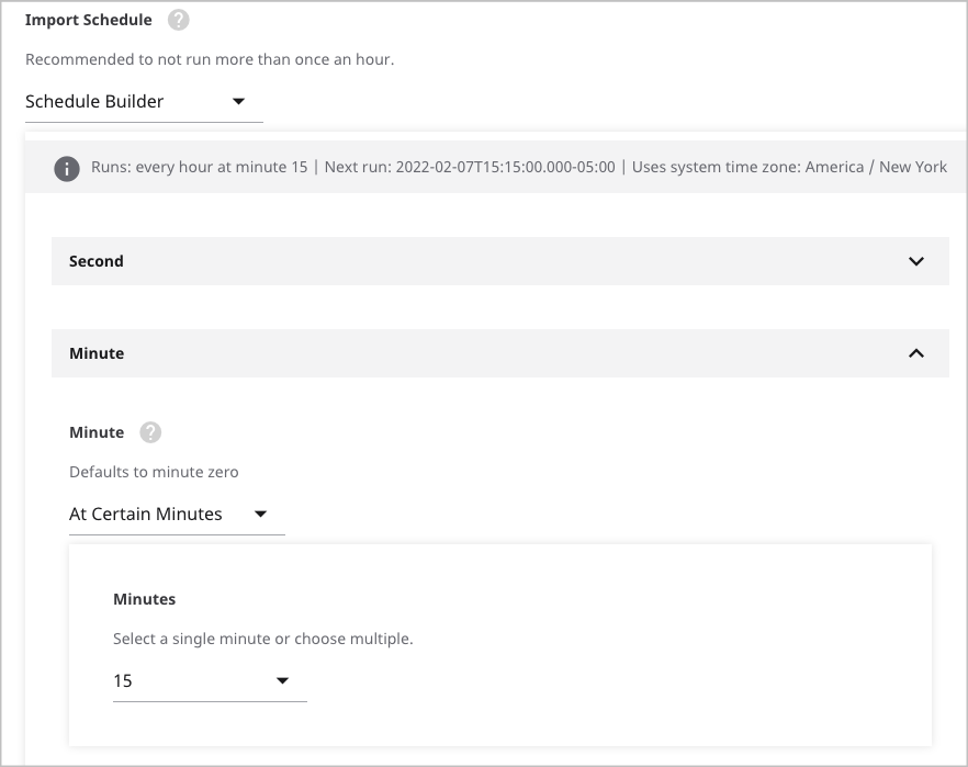 Schedule builder example