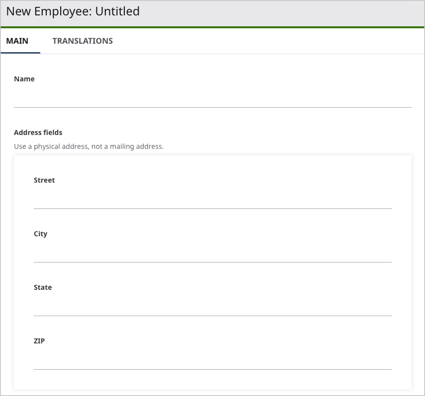 Embedded editorial content type in parent content type