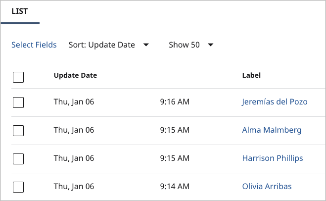 List view