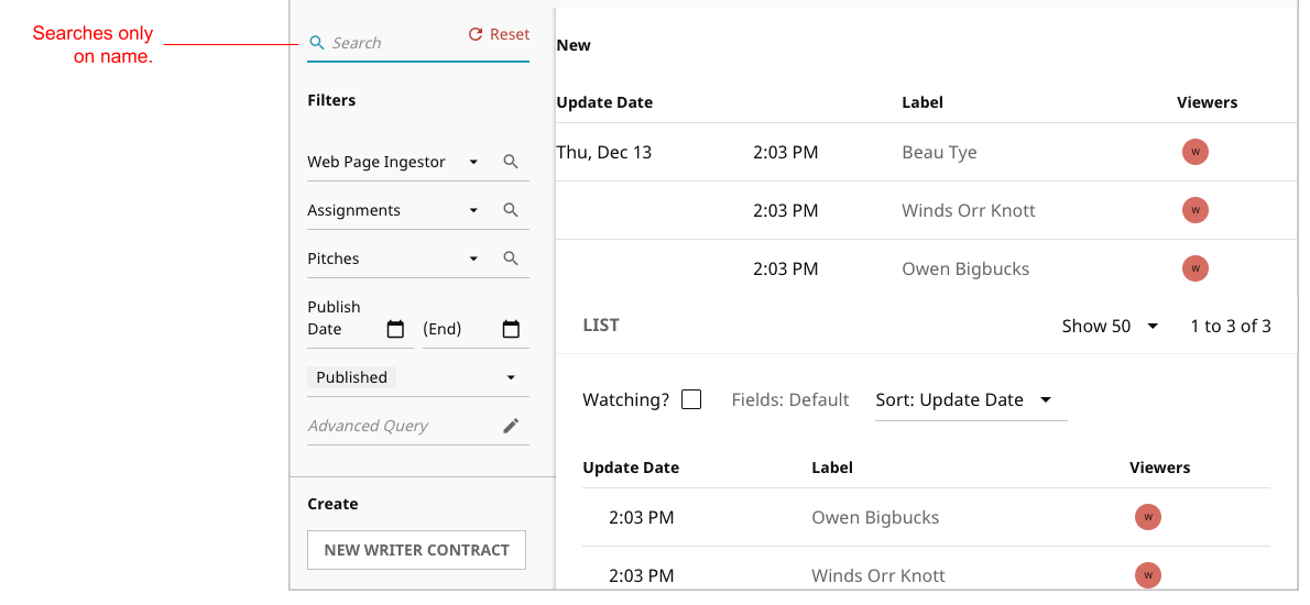 Content picker searches only on name