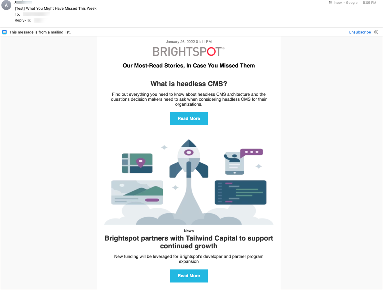 Test newsletter email
