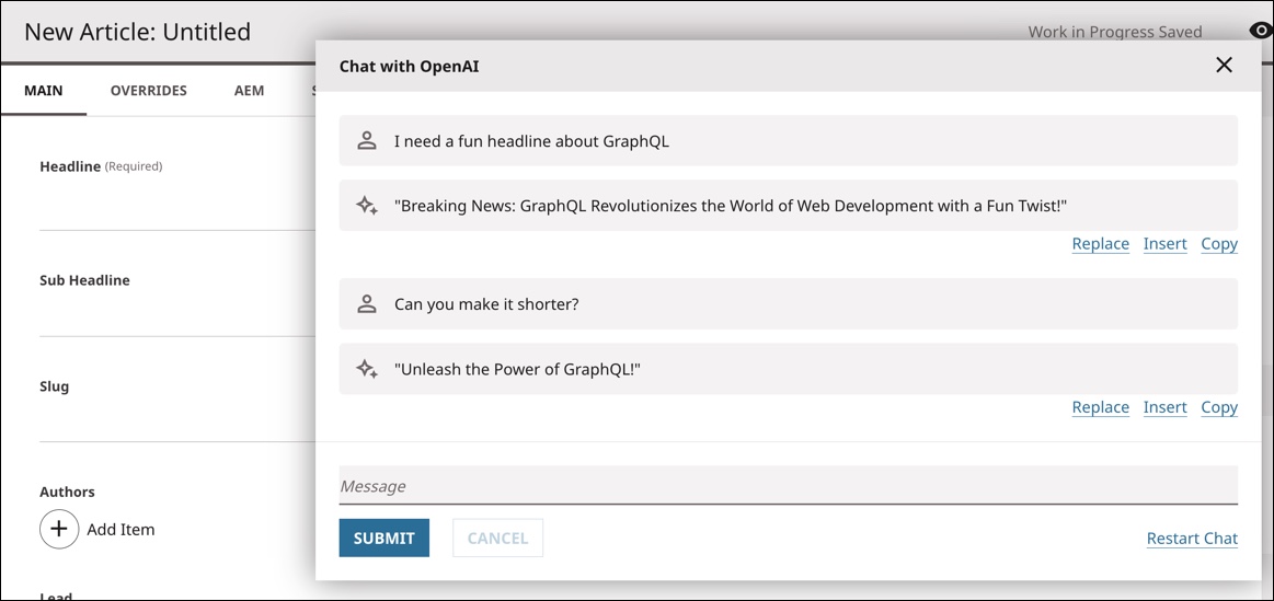 Chatting with OpenAI