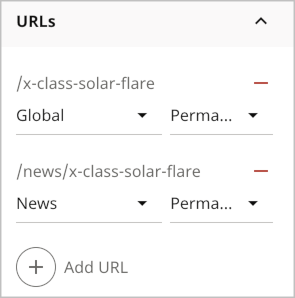 URLS widget with custom permalinks
