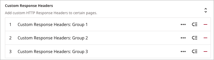 Multiple response header rules
