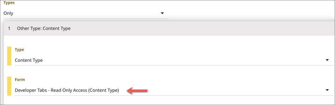 Select the custom content type you just created