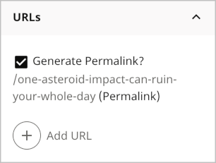 Rendered custom permalink