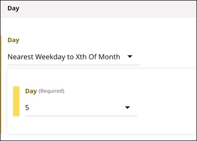Nearest Weekday to Xth Of Month option
