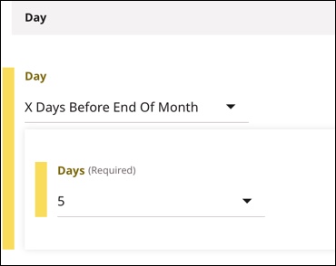 X Days Before End Of Month option