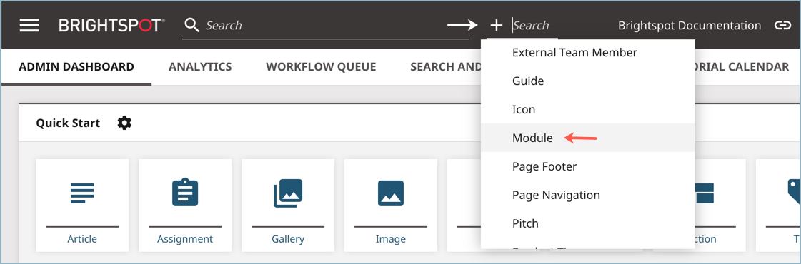 Open the create menu to create a shared module.png