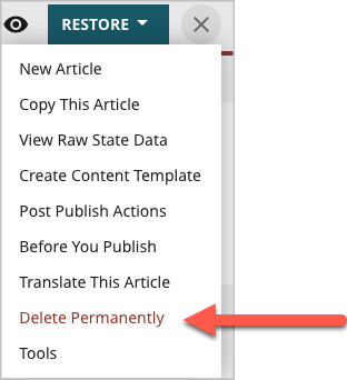 Permanently deleting an asset