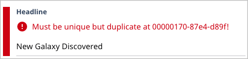 Standard duplication error message